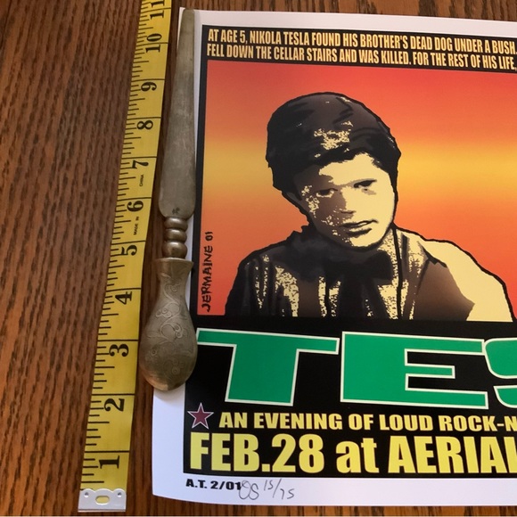 2001 TESLA Tour Poster JERMAINE ROGERS SIGNED/ NUMBERED  2001 OFFSET COLLECTION - Picture 5 of 7